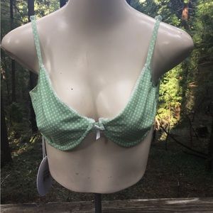 Princess Polly  green polka dot wired bathing suit top